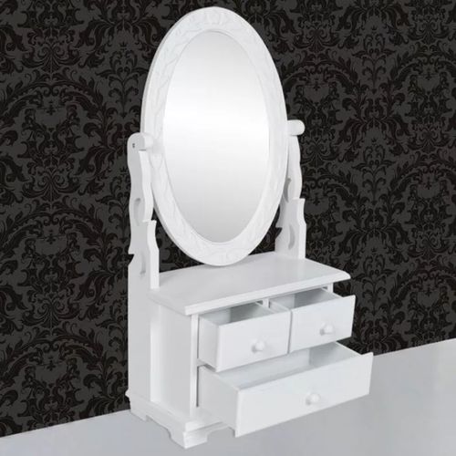 Toaletni Stol s Ovalnim Nagibnim Ogledalom MDF slika 21
