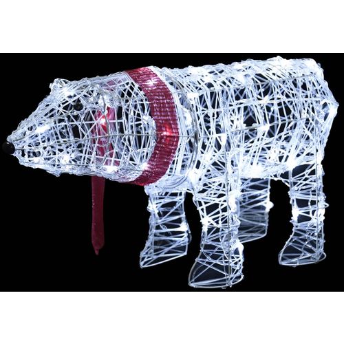 Ukrasni božićni medvjed s 45 LED žarulja 71x20x38 cm akrilni slika 12