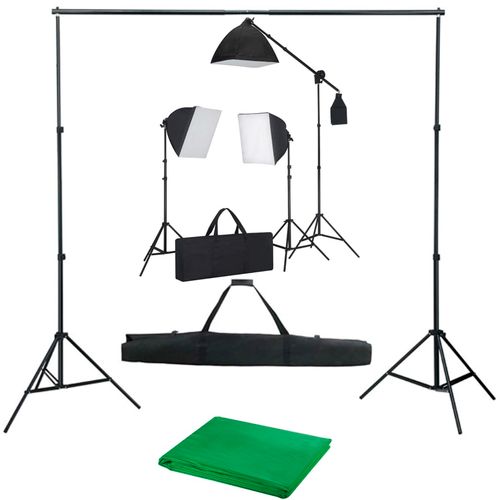 Oprema za fotografski studio sa svjetlima softbox i pozadinom slika 1