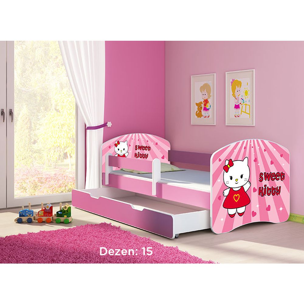 ACMA Dječiji krevet Acma II sa ladicom Pink - 180x80cm - Dezen 15 slika 2
