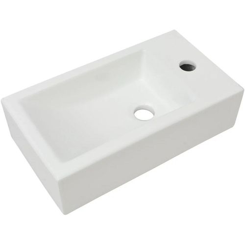 Umivaonik s Otvorom za Slavinu Keramički Bijeli 46x25,5x12 cm slika 6