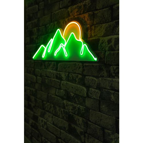 Wallity Ukrasna plastična LED rasvjeta, Mountain - Green, Yellow slika 8