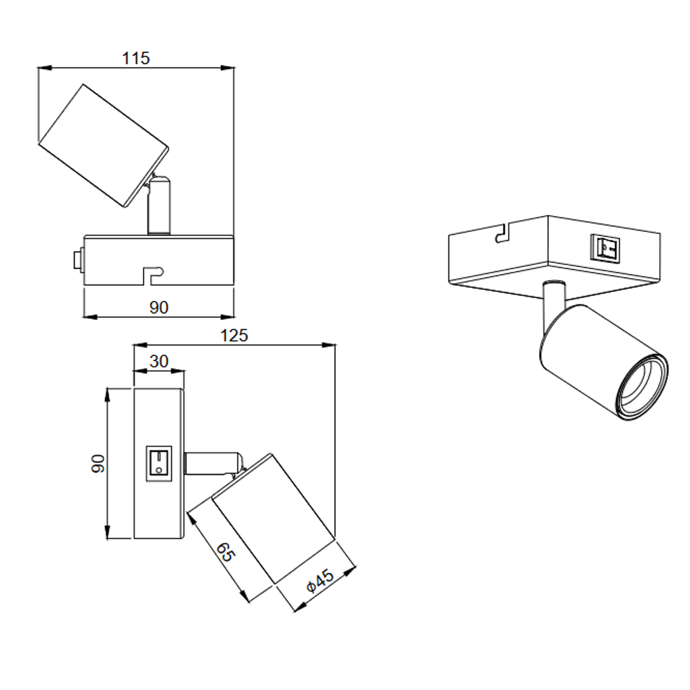 Zidna lampa VANNES spot , 1 x e 27 bijelo slika 4