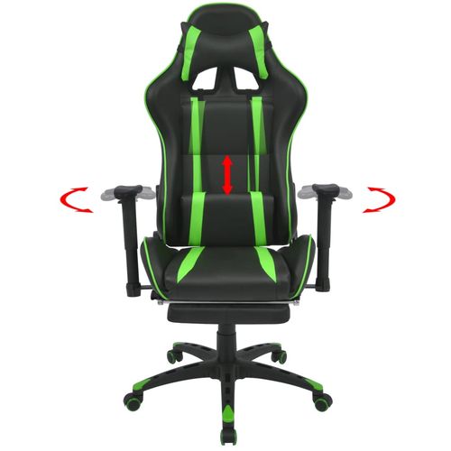 Podesiva igraća uredska stolica s osloncem za noge zelena slika 33