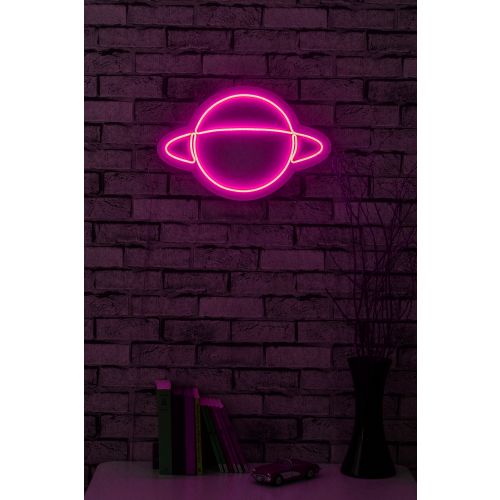 Wallity Ukrasna plastična LED rasvjeta, Saturn - Pink slika 3