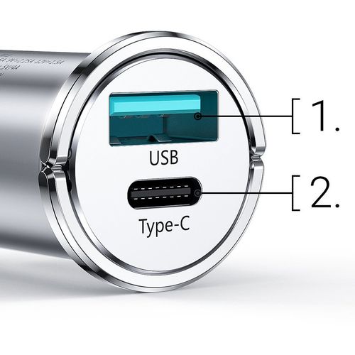 Joyroom mini dual port USB Type C / USB 20 W 5 A punjač za automobil Power Delivery Quick Charge 3.0 AFC SCP slika 6