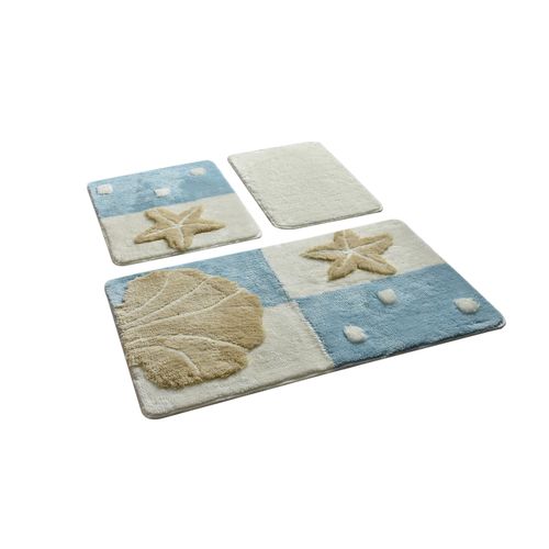 Deniz Yildizi - Blue  Multicolor Acrylic Bathmat Set (3 Pieces) slika 2