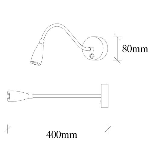 Opviq Reading - 3246 Crna Zidna Lampa slika 3