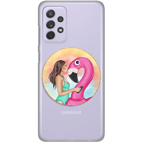 Torbica Silikonska Print Skin za Samsung A725F/A726B Galaxy A72 4G/5G (EU) Flamingo Kiss slika 1