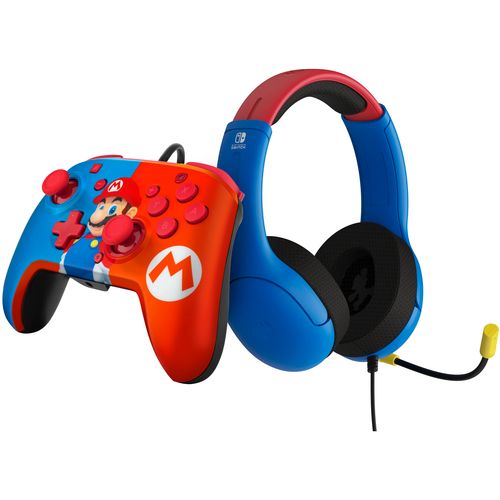 PDP Switch - Airlite Wired Headset & Wired Rematch Controller - Mario Bundle slika 1