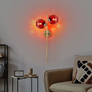 Zidna Lampa Benek - 15 - 14421, boje: Crvena, Zlatna