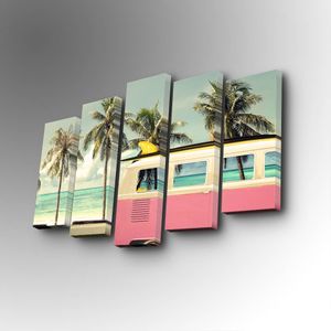 5PUC-128 Multicolor Decorative Canvas Painting (5 Pieces)