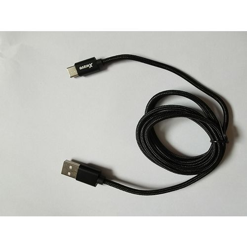 Xwave Kabl USB Tip C  muški na Tip A   muški  2M   3A, PVC crni pleteni slika 2