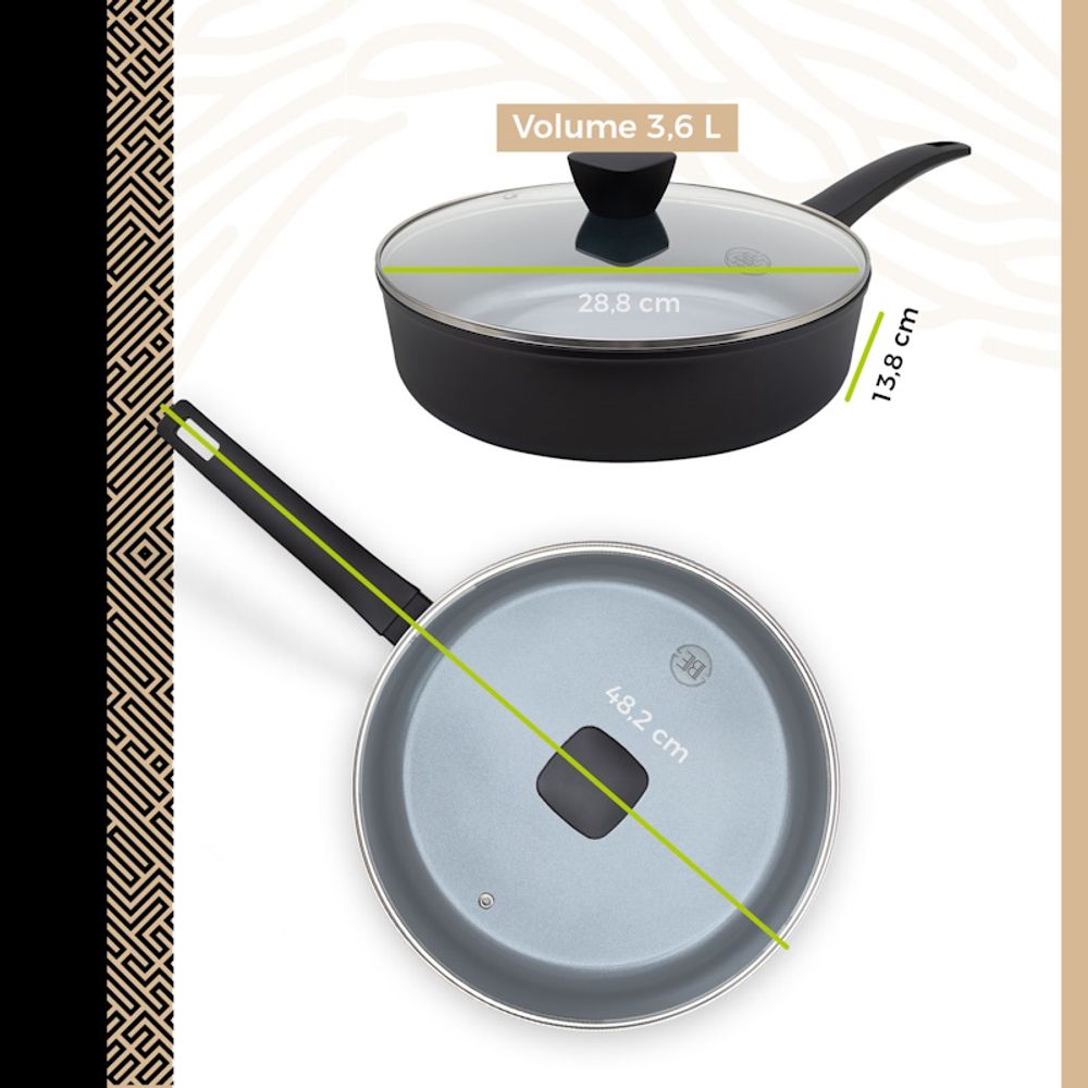 BE Living Duboka tava s poklopcem Delight Black 28 cm slika 9