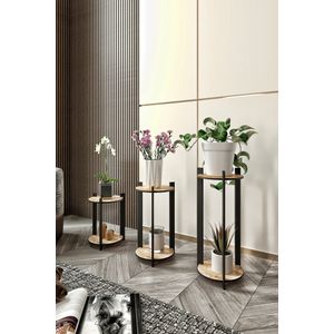 Stalak za biljke Flower Desk Round, MDF, boja hrastovine