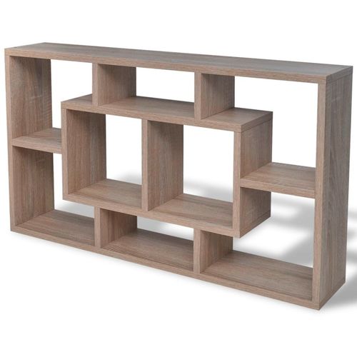 242549 Floating Wall Display Shelf 8 Compartments Oak Colour slika 15