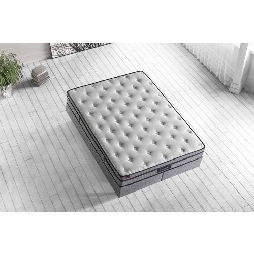 Woody Fashion Madrac, Bijela boja Sivo, Greypedic 140x190 cm Double Size Ultra Firm Mattress slika 4