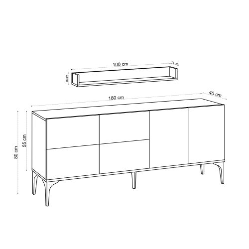 Woody Fashion Komoda STELLA , Carrara mramor slika 3