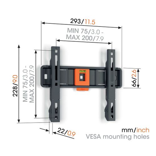 Vogels TVM1203, zidni nosač za ekrane od 19"-50", fiksni, do 30kg slika 2