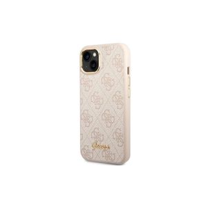 GUESS Futrola za iPhone 14 Pink Metal Outline Script