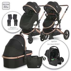 LORELLI BOSTON Black Kolica 2u1: Košara + Zimska Navlaka + Putna Torba (0mj+) - (do 15kg/96cm)