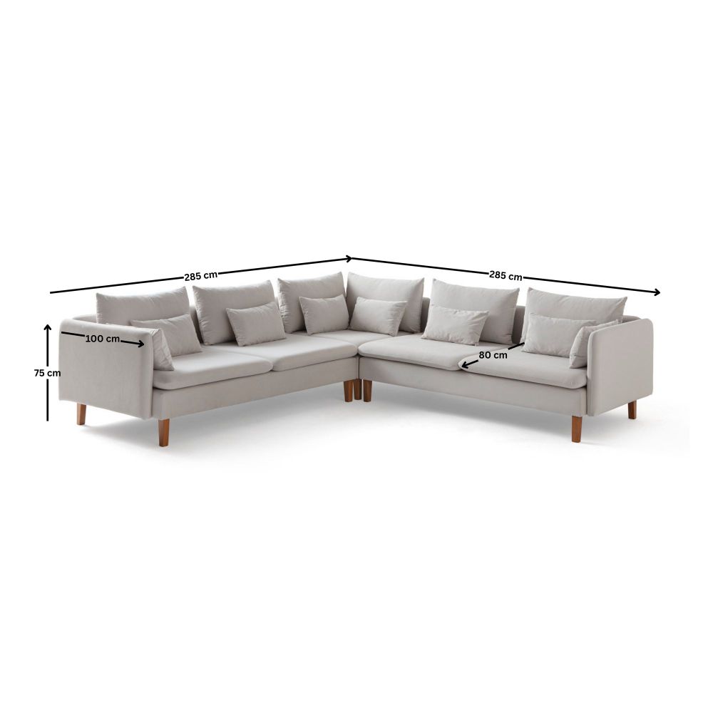 Ugaona Sofa Flexy L - boja: krem slika 9