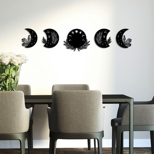 The Phases Of The Moon Black Decorative Metal Wall Accessory slika 2