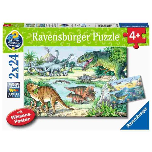 Ravensburger Puzzle Dinosauri u Prirodnom Okruženju 2x24 Komada slika 1