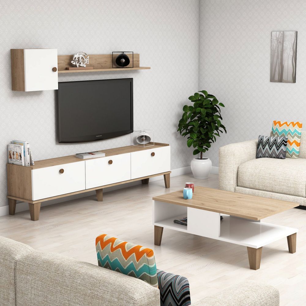 Set Namještaja za Dnevni Boravak Sumer 1 Oak White slika 1