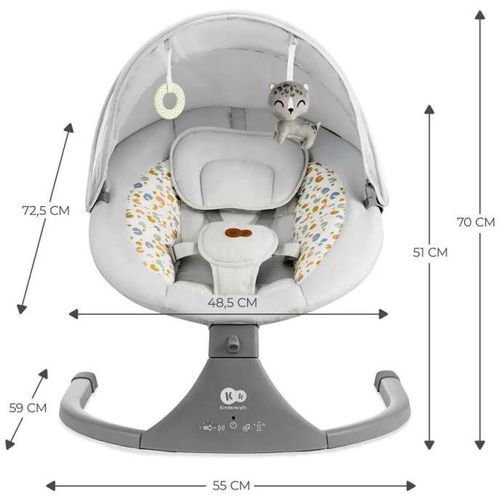 Kinderkraft Stolica Za Ljuljanje Lumi 2 Light Gray slika 7