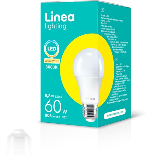Linea LED sijalica 8,8W(60W) A60 806Lm E27 3000K slika 2