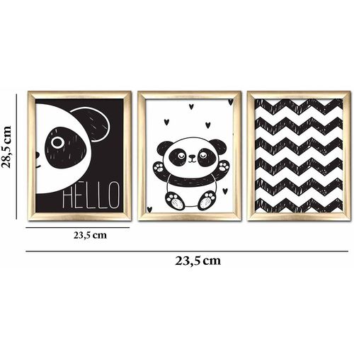 3ACT-003 Multicolor Decorative Framed MDF Painting (3 Pieces) slika 5