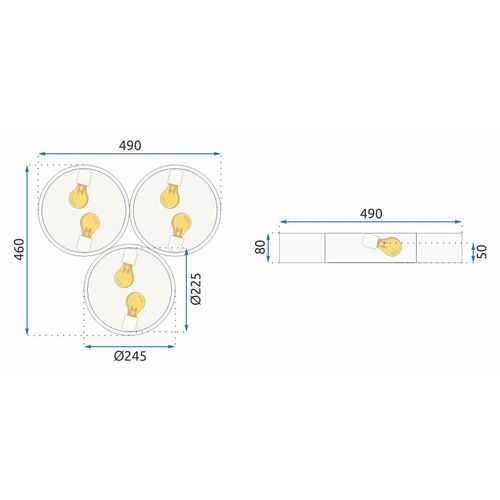 TOOLIGHT Luster APP879-C Triple White 3x40cm slika 5