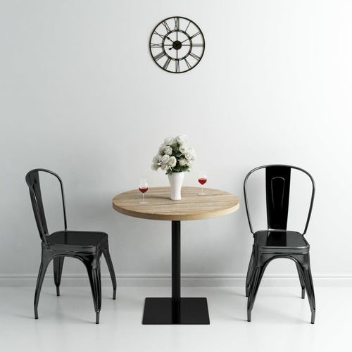 Okrugli stol za bistro od MDF-a i čelika 80x75 cm boja hrasta slika 16