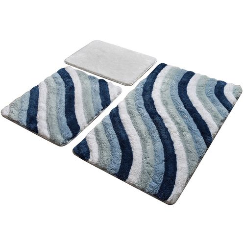 Colorful - Blue Multicolor Acrylic Bathmat Set (3 Pieces) slika 2