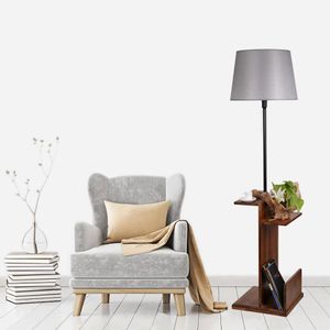 Vezir Siyah Lambader Pramit Hasır Gri Abajurlu Black
Grey Floor Lamp