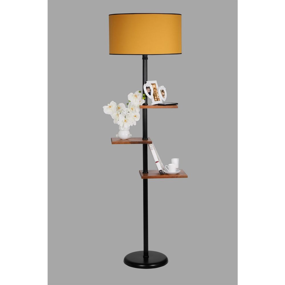 Stojeća Lampa u Crnoj Boji sa Hardal Abajur slika 3