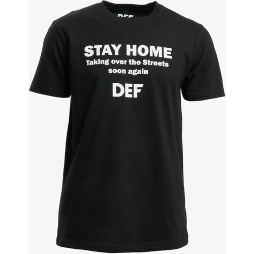 DEF / T-Shirt Stay Home in black slika 3