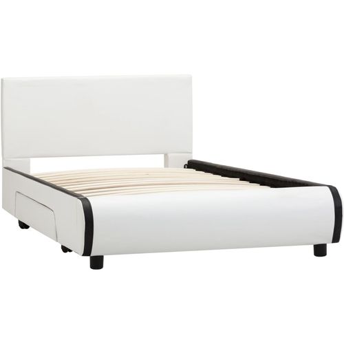 Okvir za krevet od umjetne kože s ladicama bijeli 90 x 200 cm slika 14