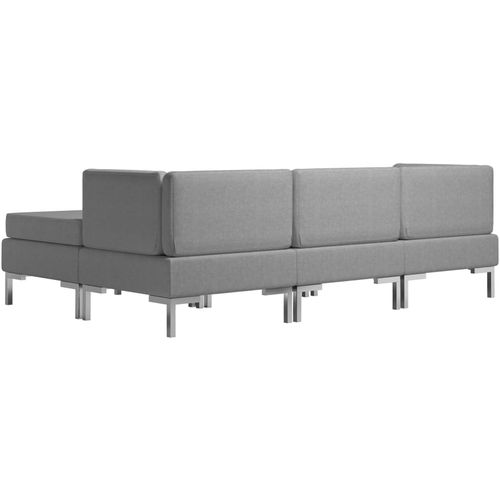 4-dijelni set sofa od tkanine svjetlosivi slika 5