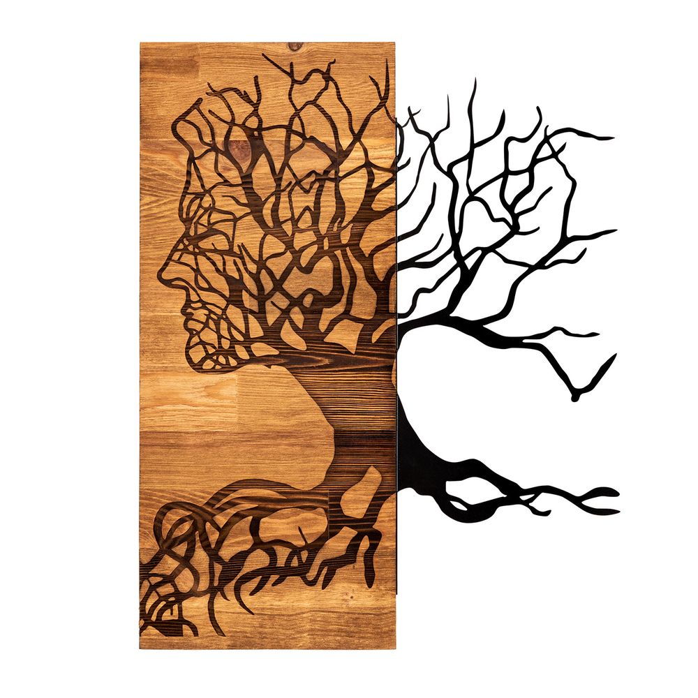 Dekorativni Drveni Zidni Ukras Muaz Black Walnut slika 6