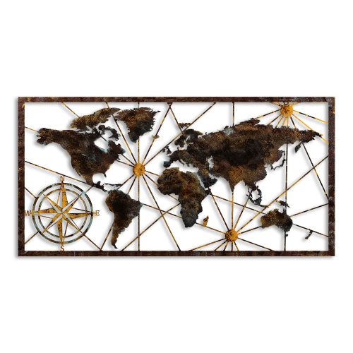 Wallity Metalna zidna dekoracija, World Map Large - 1 slika 6