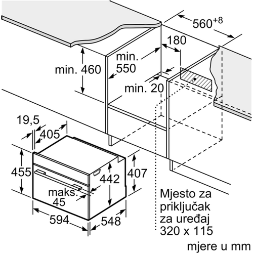 Bosch ugradbena pećnica 60x45 cm CDG634AS0 slika 5