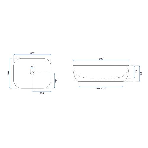 REA Umivaonik Countertop Slim slika 11