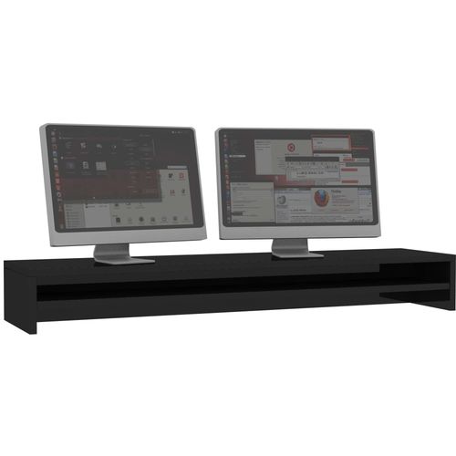 Stalak za monitor visoki sjaj crni 100 x 24 x 13 cm od iverice slika 12