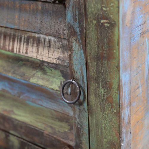 Kutni ormarić s 1 ladicom i 1 vratima od obnovljenog drva slika 5