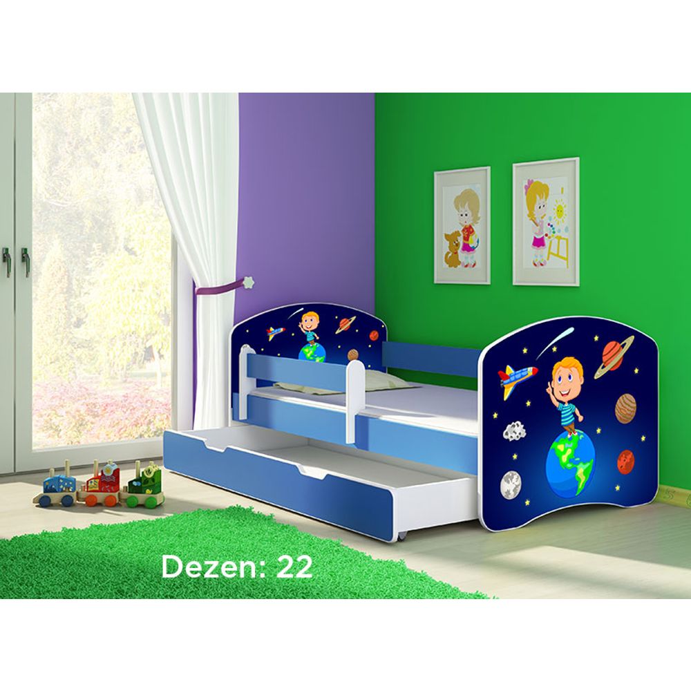 ACMA Dječiji krevet Acma II sa ladicom Blue - 160x80cm - Dezen 22 slika 2