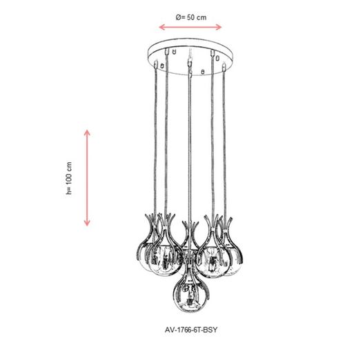 Luster u Crno-Bronzanoj Boji AV-1766-6T-BSY slika 3