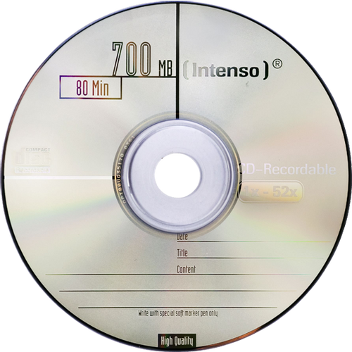 (Intenso) CD-R 700MB (80 min.) pak. 1 komad Slim Case - CD-R700MB/1Slim slika 2