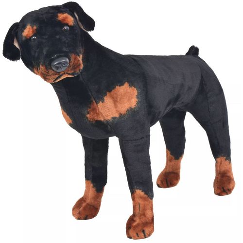 Stojeća igračka plišani pas rotvajler crno-smeđi XXL slika 14